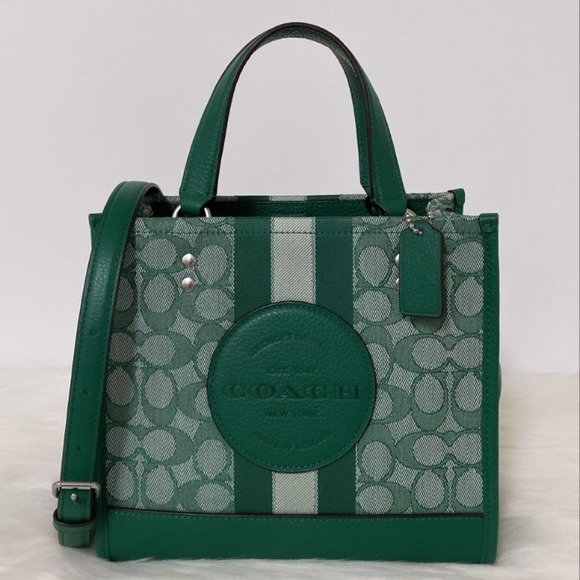 Coach Handbags - New Coach Dempsey Tote 22 Signature Jacquard With Stripe And Coach Patch